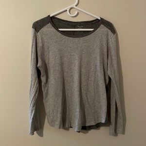 Madewell Two Tone Grey Long Sleeve Shirt Size Large